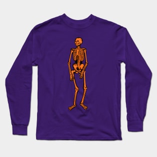 Orange Skeleton Long Sleeve T-Shirt